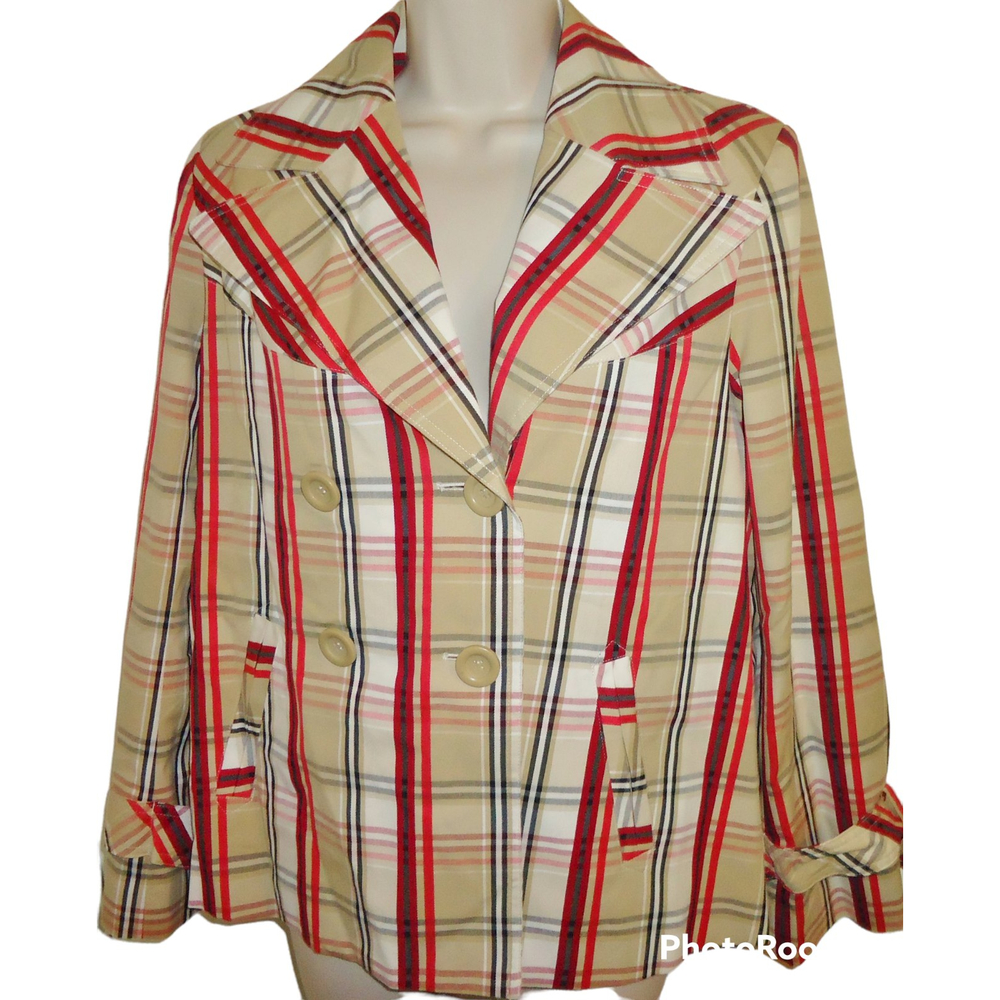 Vintage NEW Womens QVC Style Simonton Says Plaid Blazer Jacket Coat Size XS